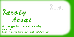 karoly acsai business card